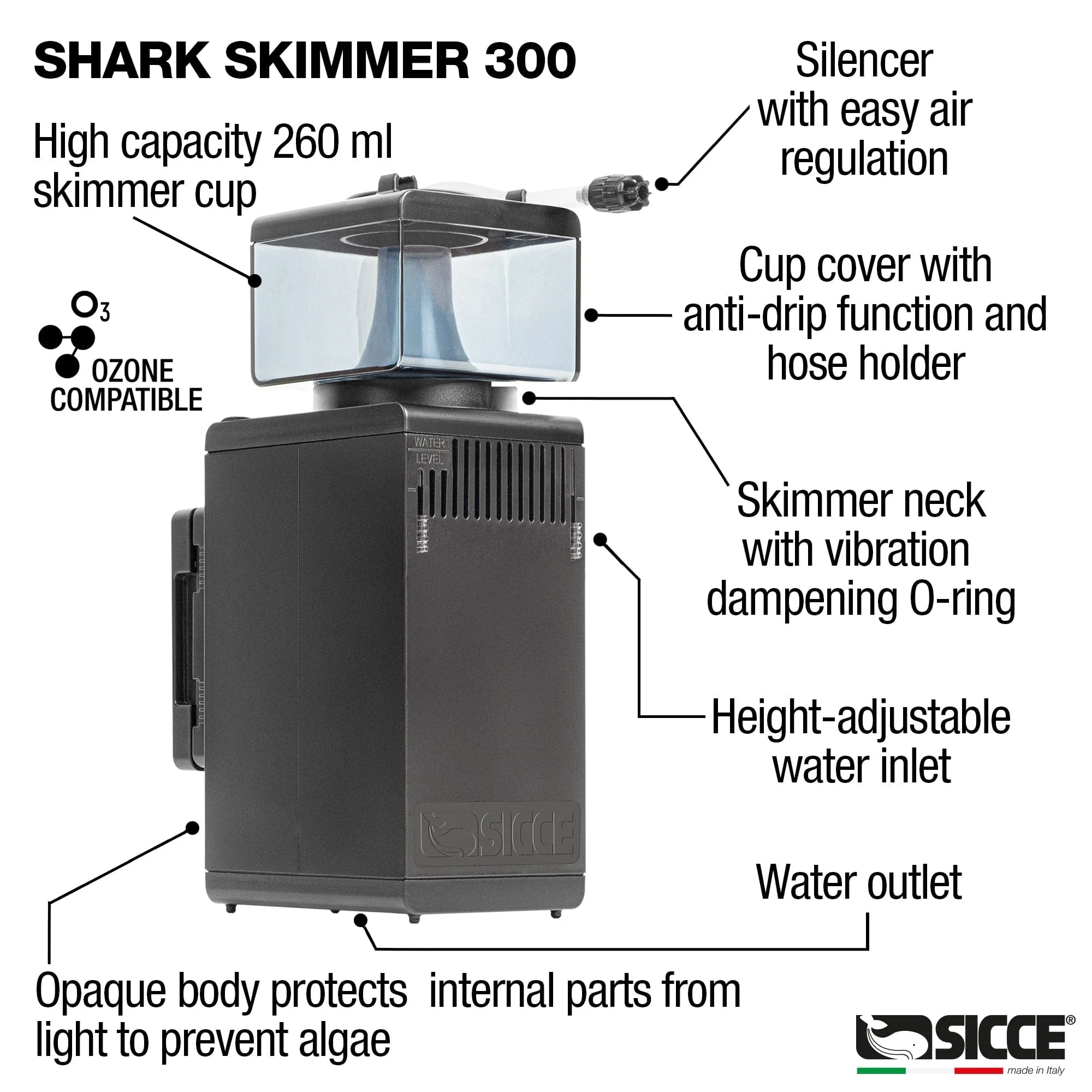 Shark Skimmer 300 Internal Filter - Sicce - Image 4