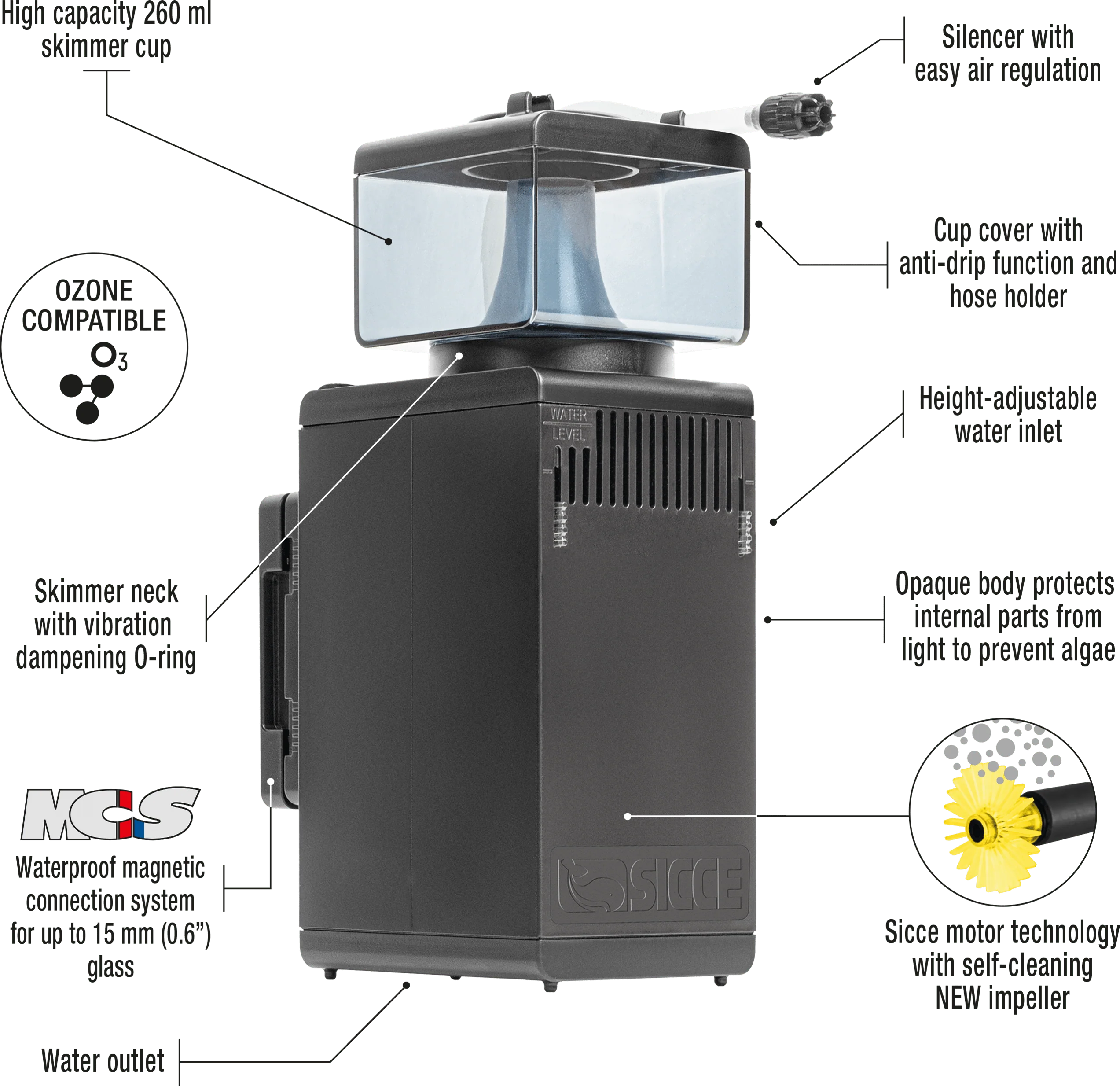 Shark Skimmer 300 Internal Filter - Sicce - Image 5