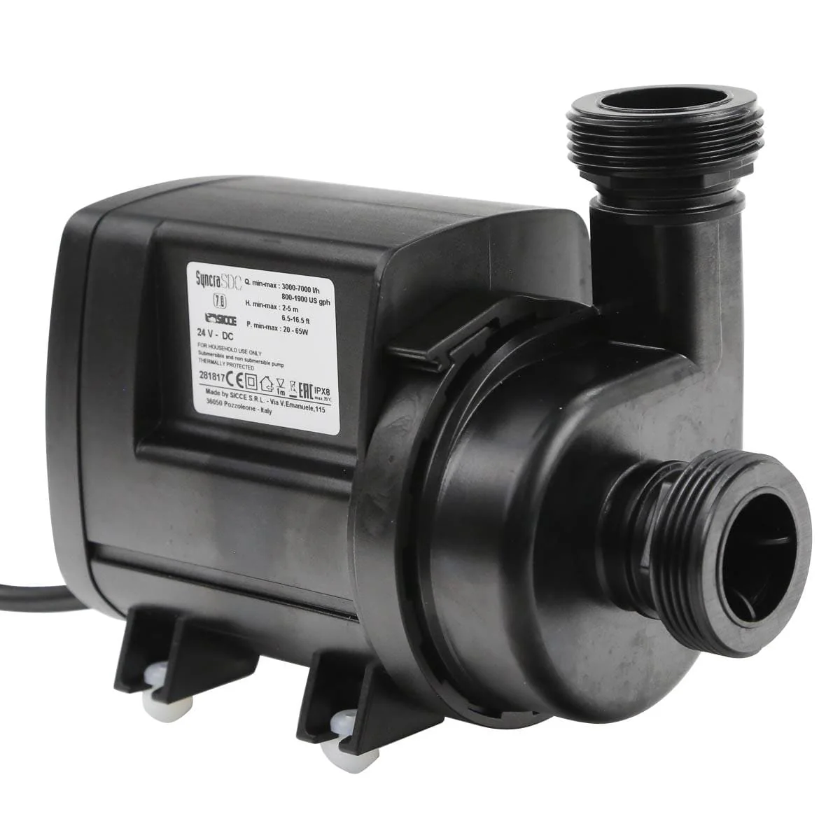 Syncra SDC 7.0 WiFi Controllable Pump (800-1900 GPH) - Sicce - Image 2